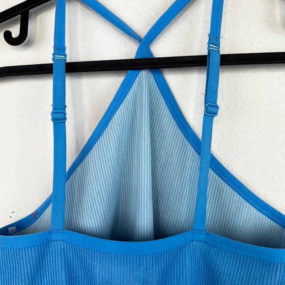 NWT Colsie Halter Brami in Blue Size Medium Women's Ribbed Longline Bralette - Picture 6 of 6